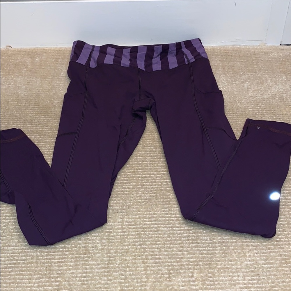 Purple warm weather lulu lemon run leggings